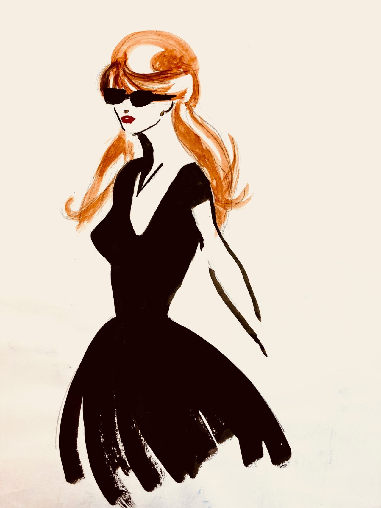 Dessin de silhouette — travail d'élève en visio